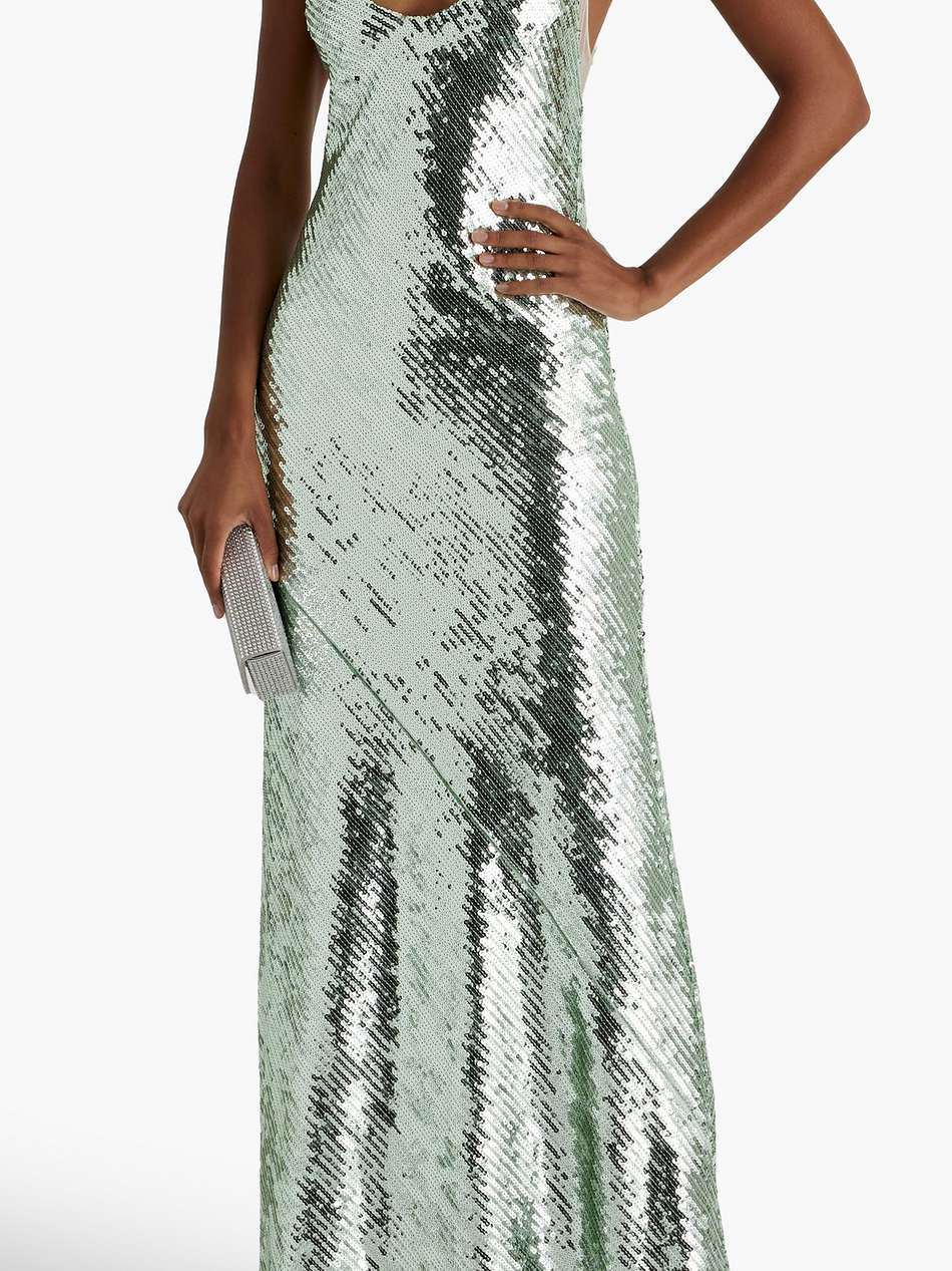 beating heart sequined tulle maxi dress