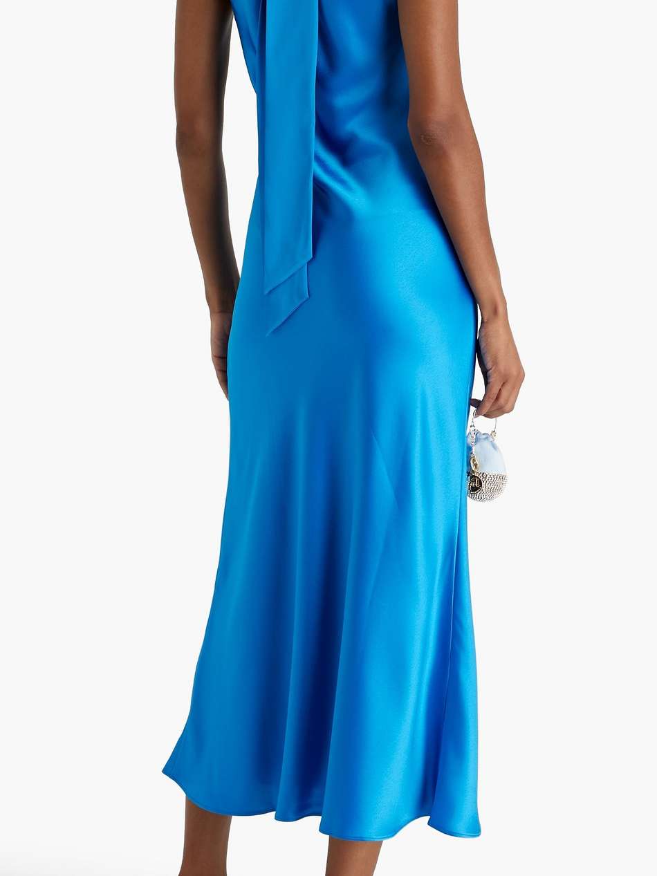sienna tie-back satin midi dress