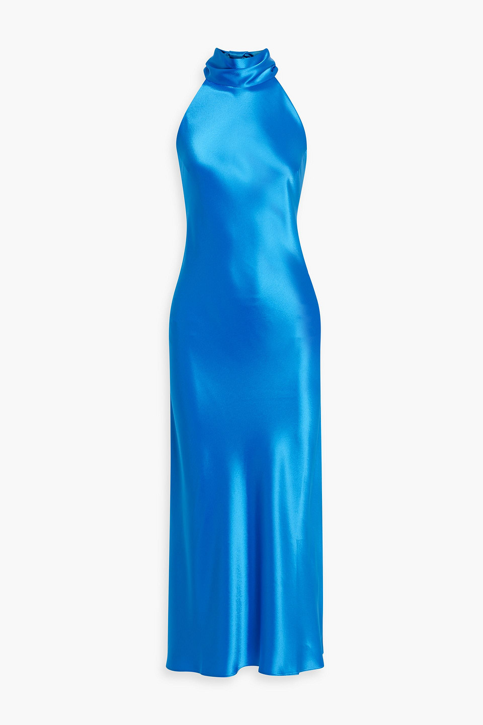 Galvan Siena Halterneck Midi Dress In Azure