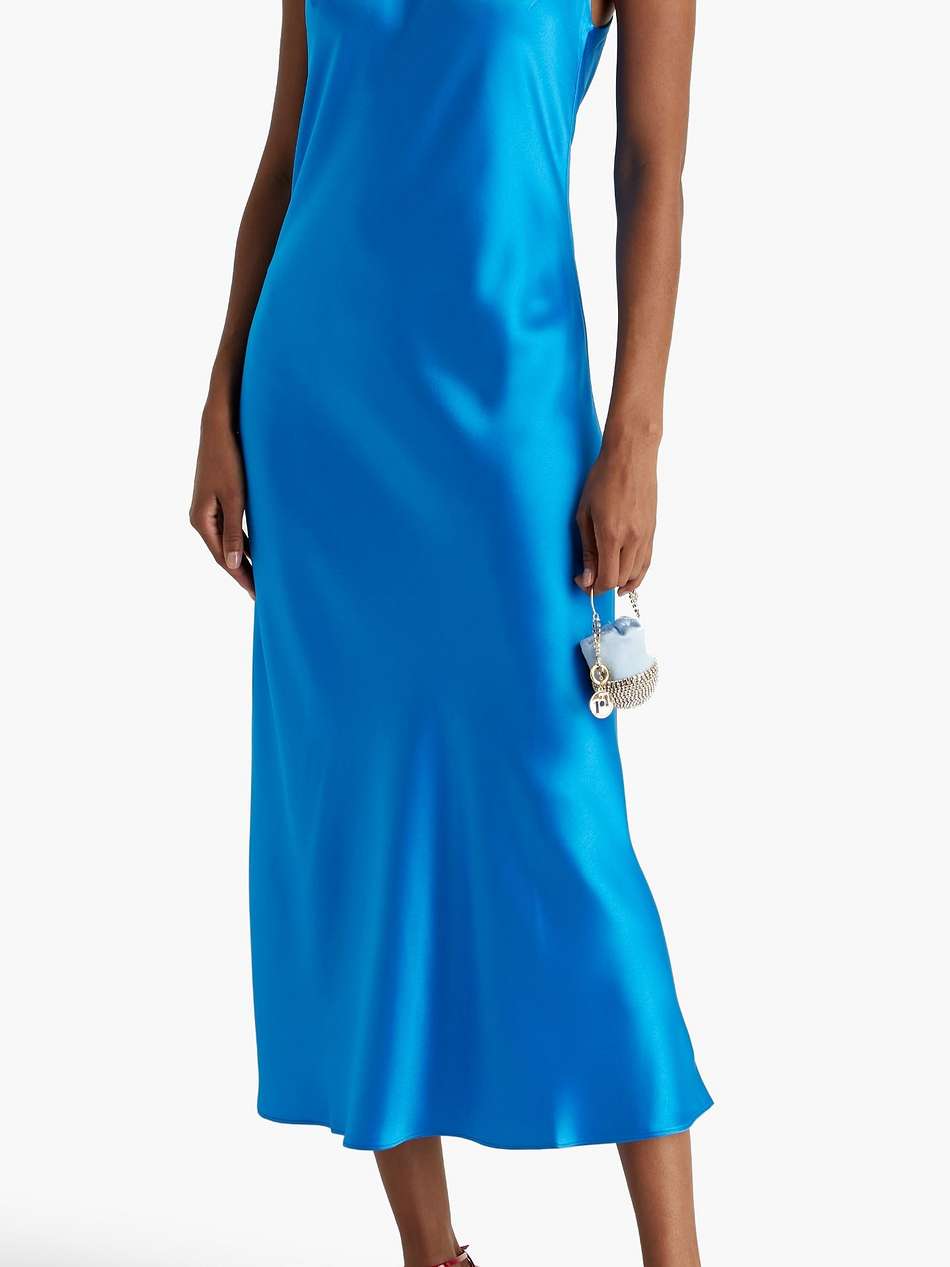 sienna tie-back satin midi dress