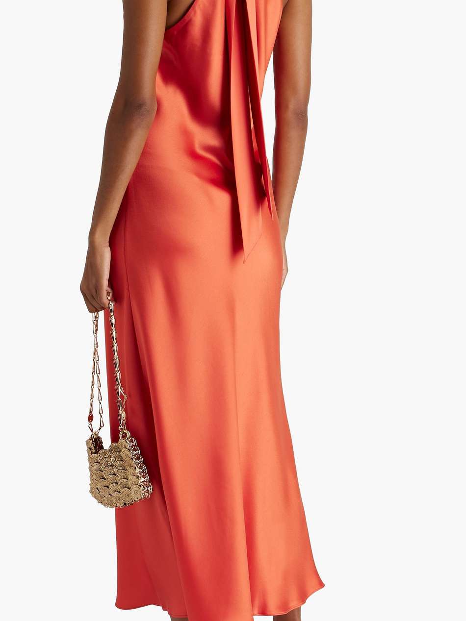 sienna tie-back satin midi dress