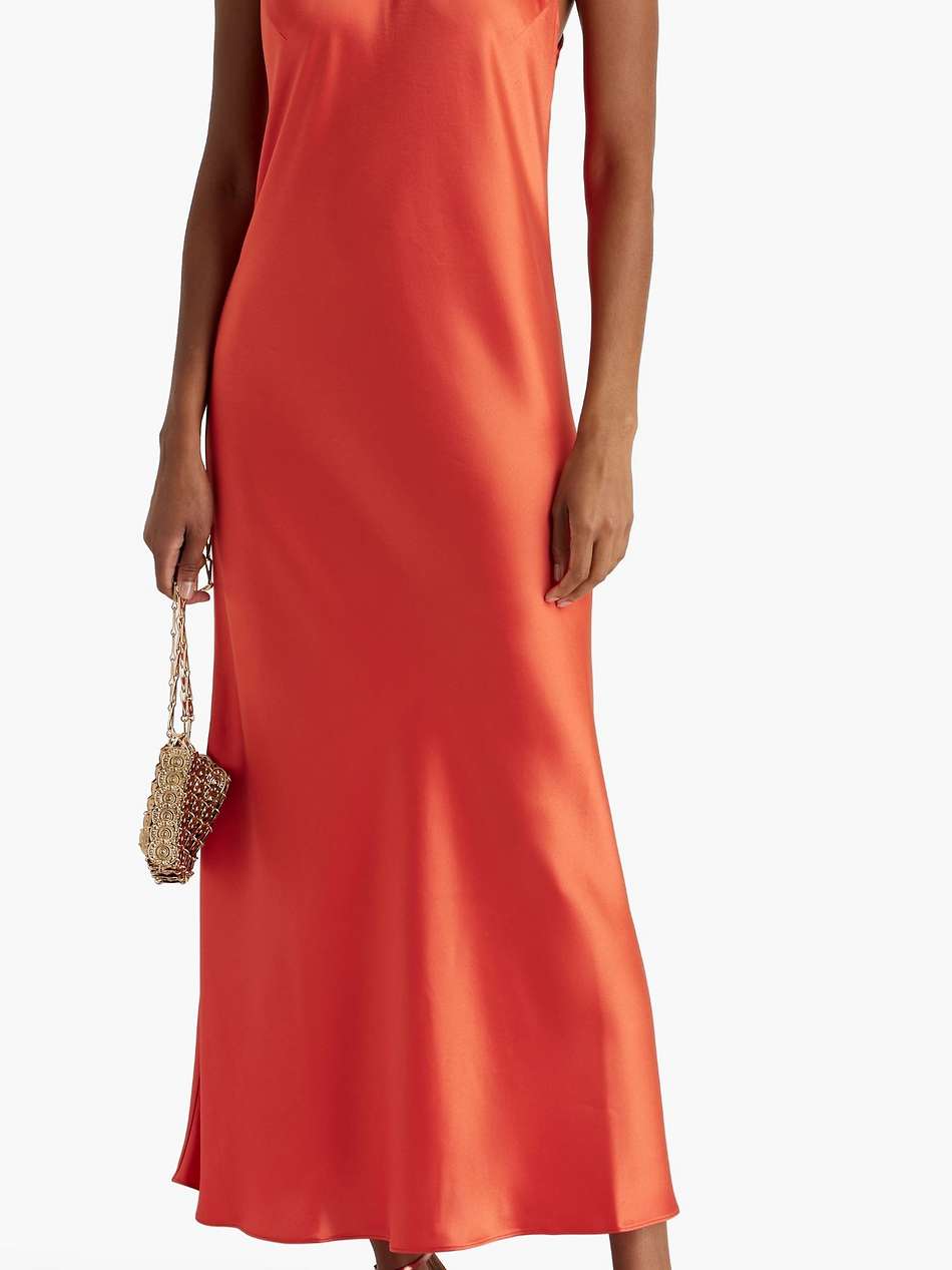 sienna tie-back satin midi dress
