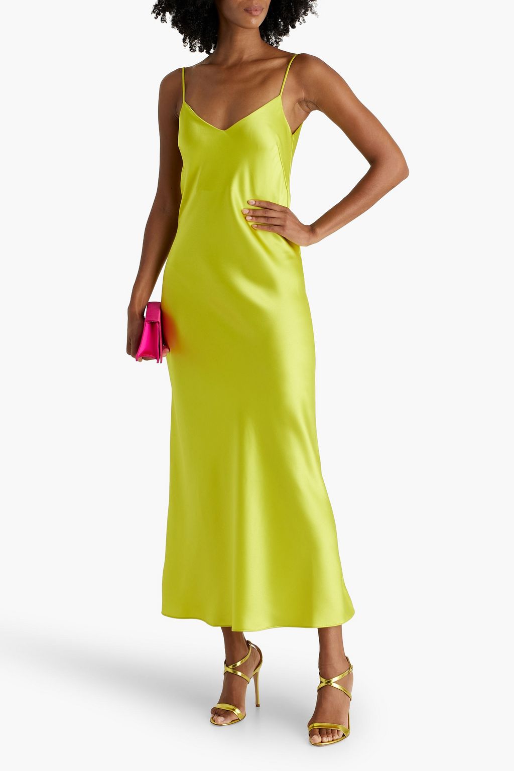 GALVAN  LONDON Satin maxi slip dress