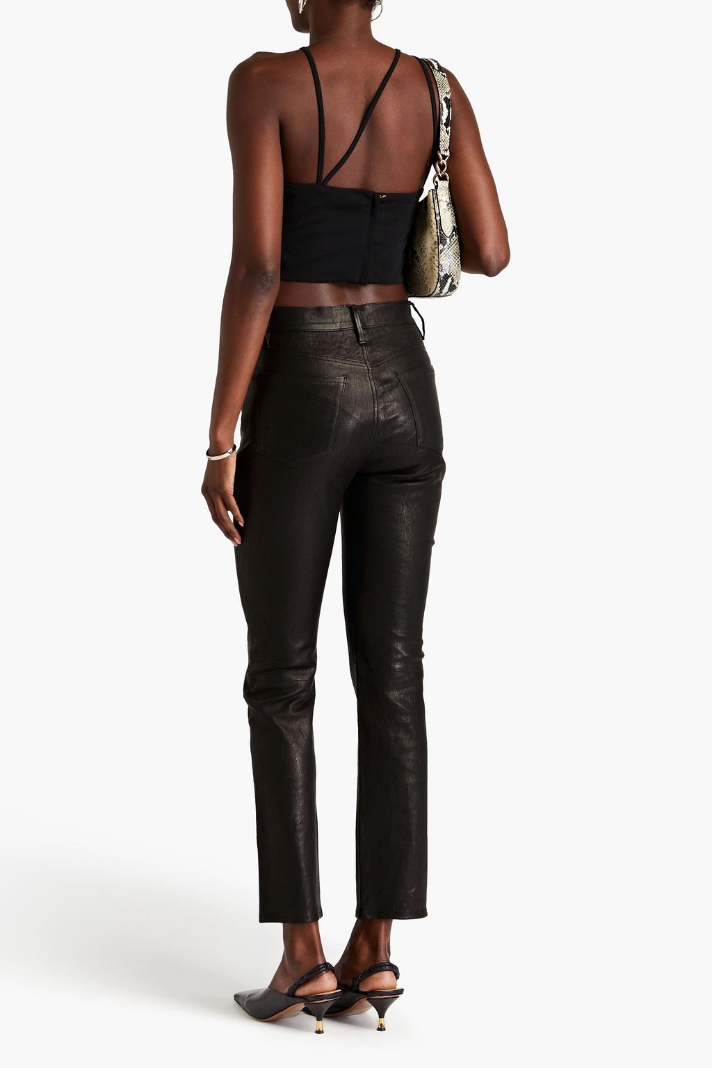 FRAME Leather slim-leg pants | THE OUTNET