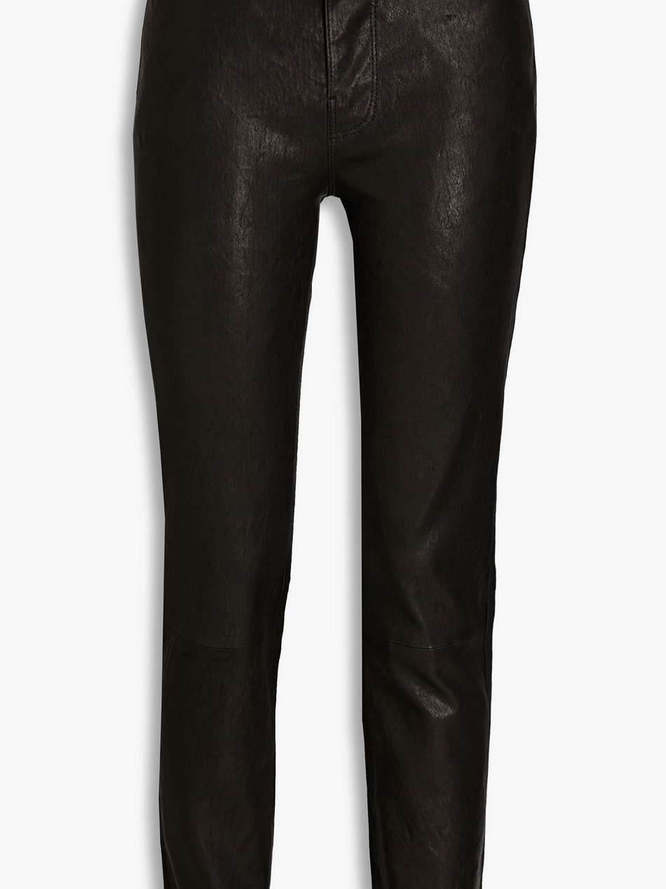 leather slim-leg pants