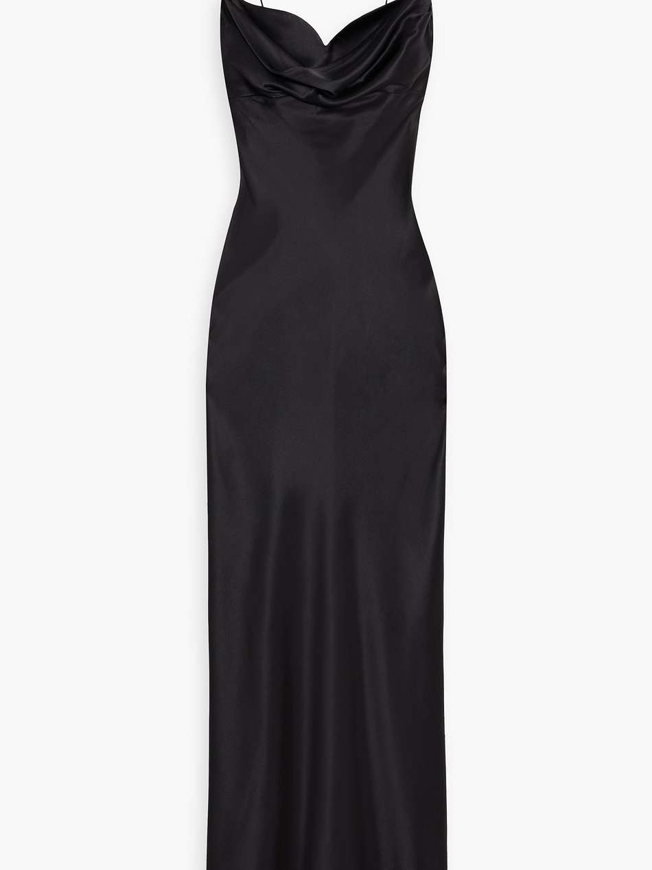 skye draped silk-satin crepe gown