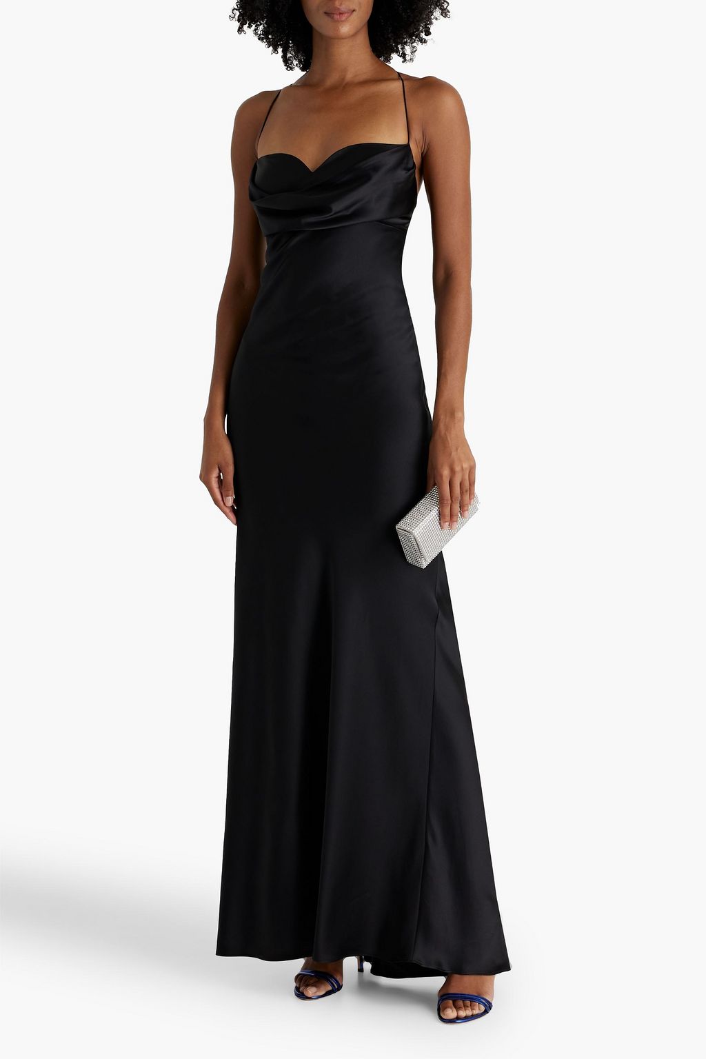 RACHEL GILBERT Skye draped silk-satin crepe gown