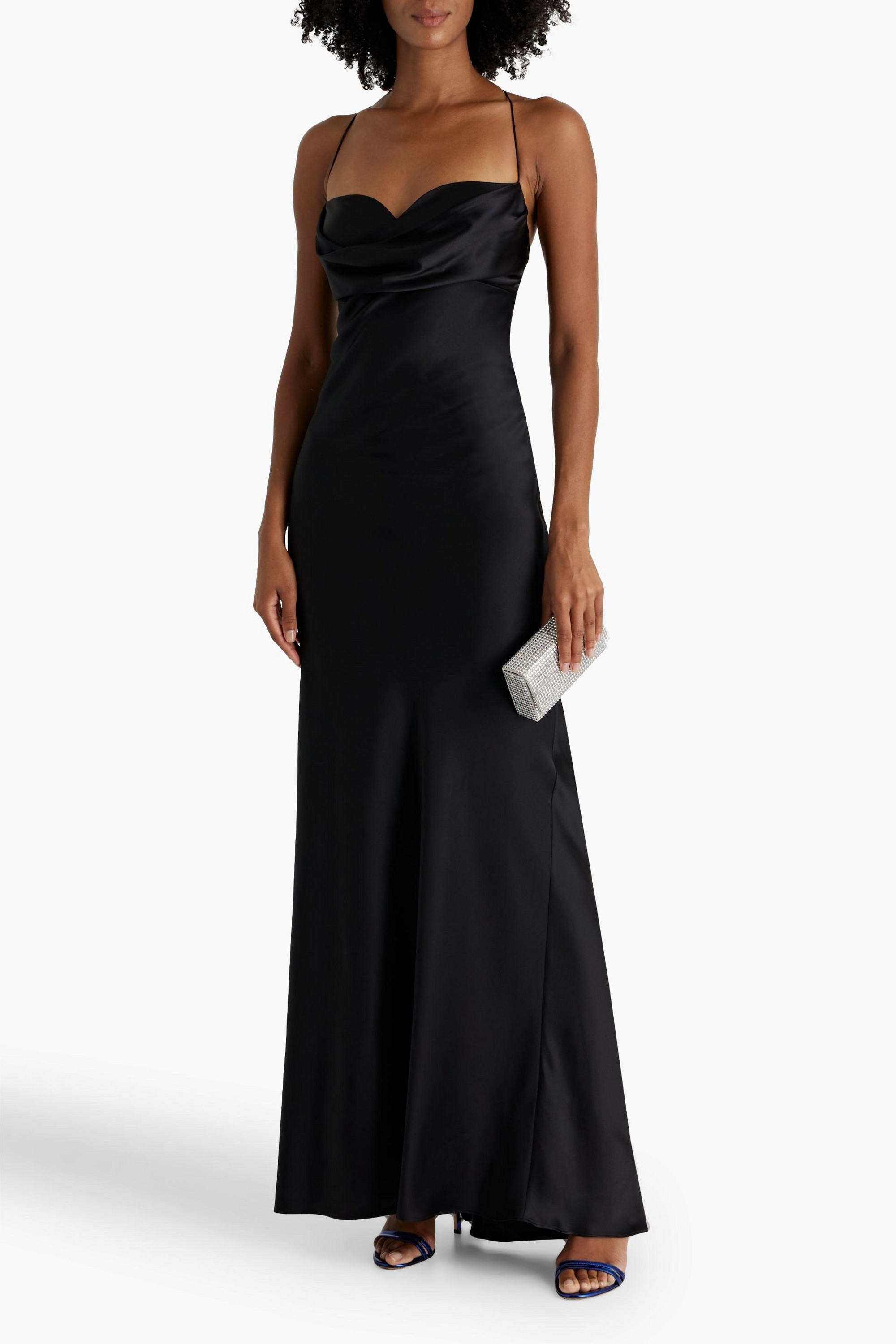 Rachel Gilbert Skye draped silk-satin crepe gown