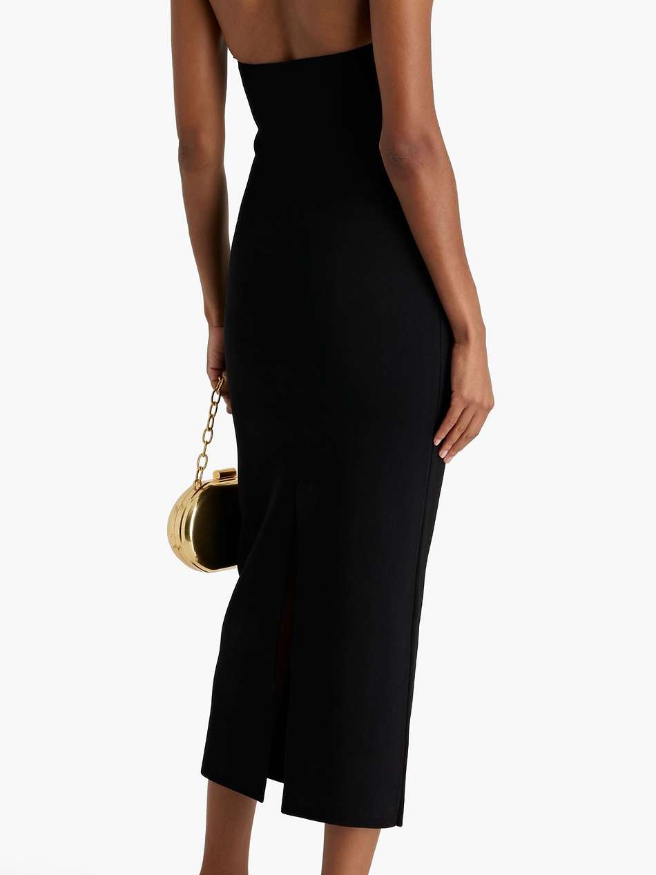 mirror-embellished stretch-knit midi dress