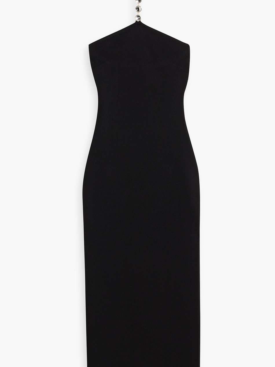 mirror-embellished stretch-knit midi dress