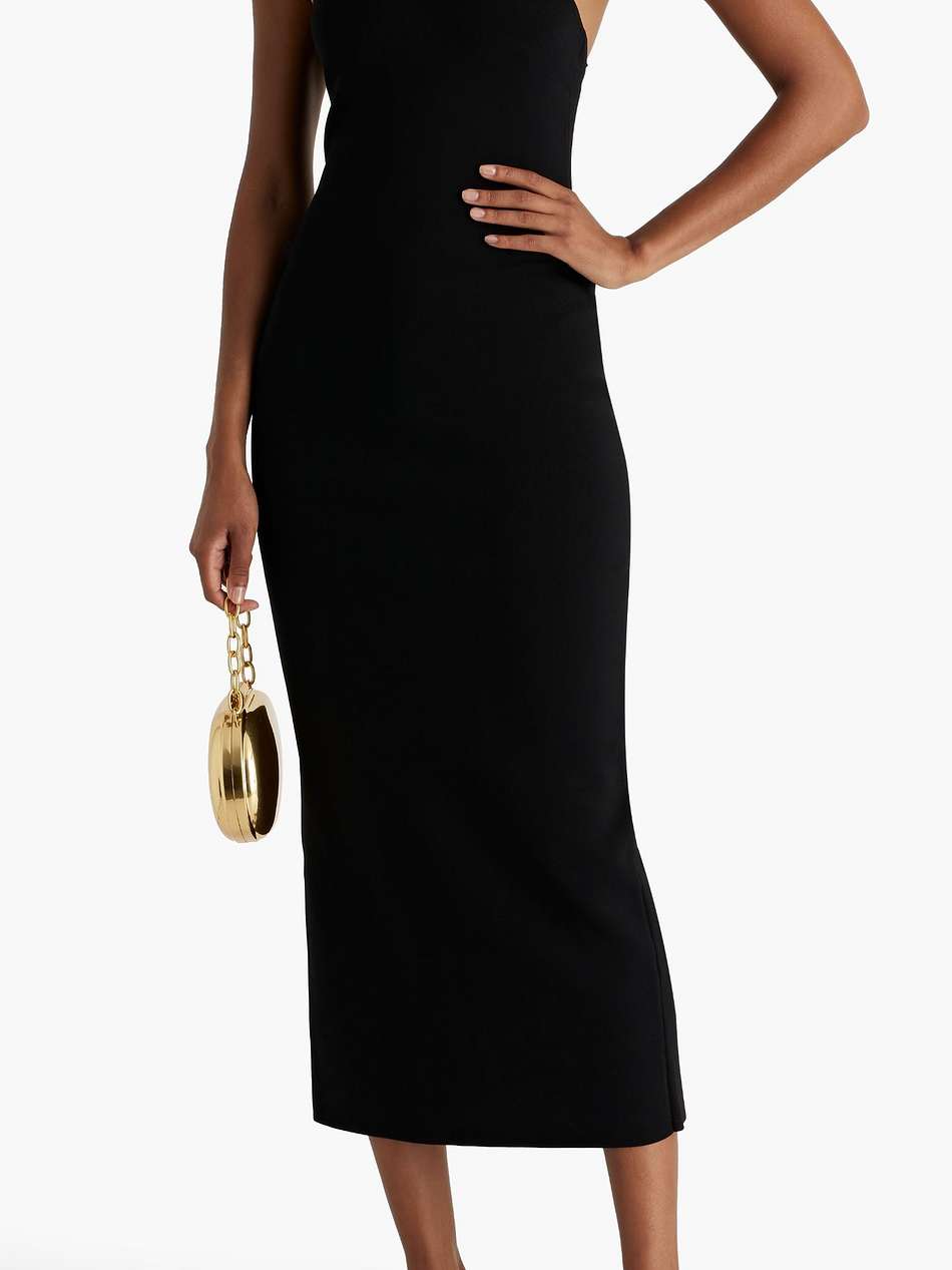 mirror-embellished stretch-knit midi dress