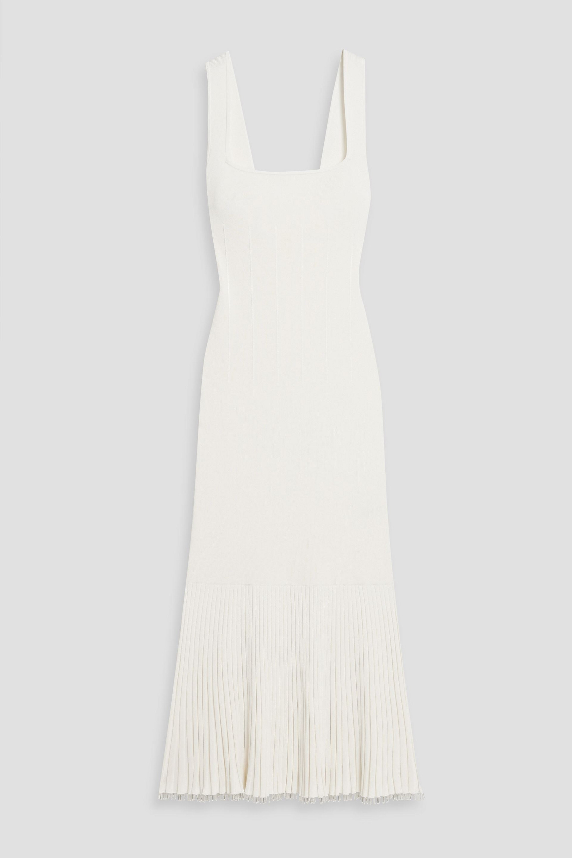 GALVAN  LONDON Atalanta embellished ribbed-knit midi dress