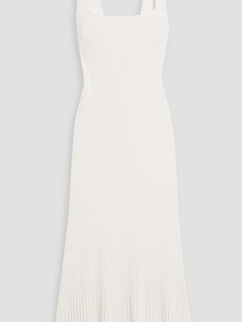 atalanta embellished ribbed-knit midi dress