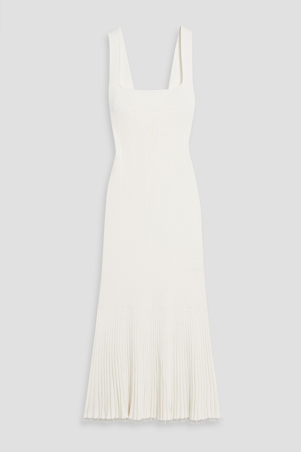 Galvan Atalanta Embellished Stretch-knit Midi Dress In Ivory
