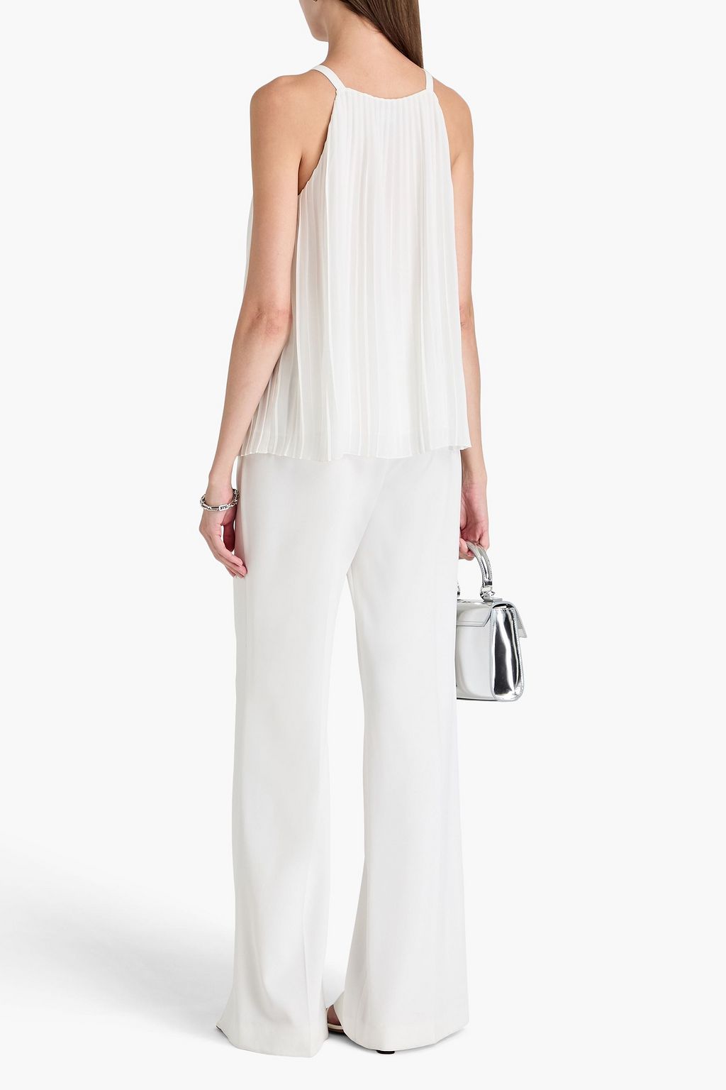 EMPORIO ARMANI Pleated crepe de chine top