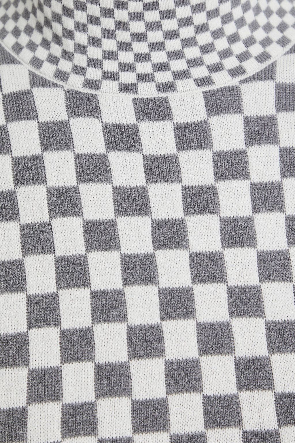 EMPORIO ARMANI 깅엄 니트 터틀넥 스웨터