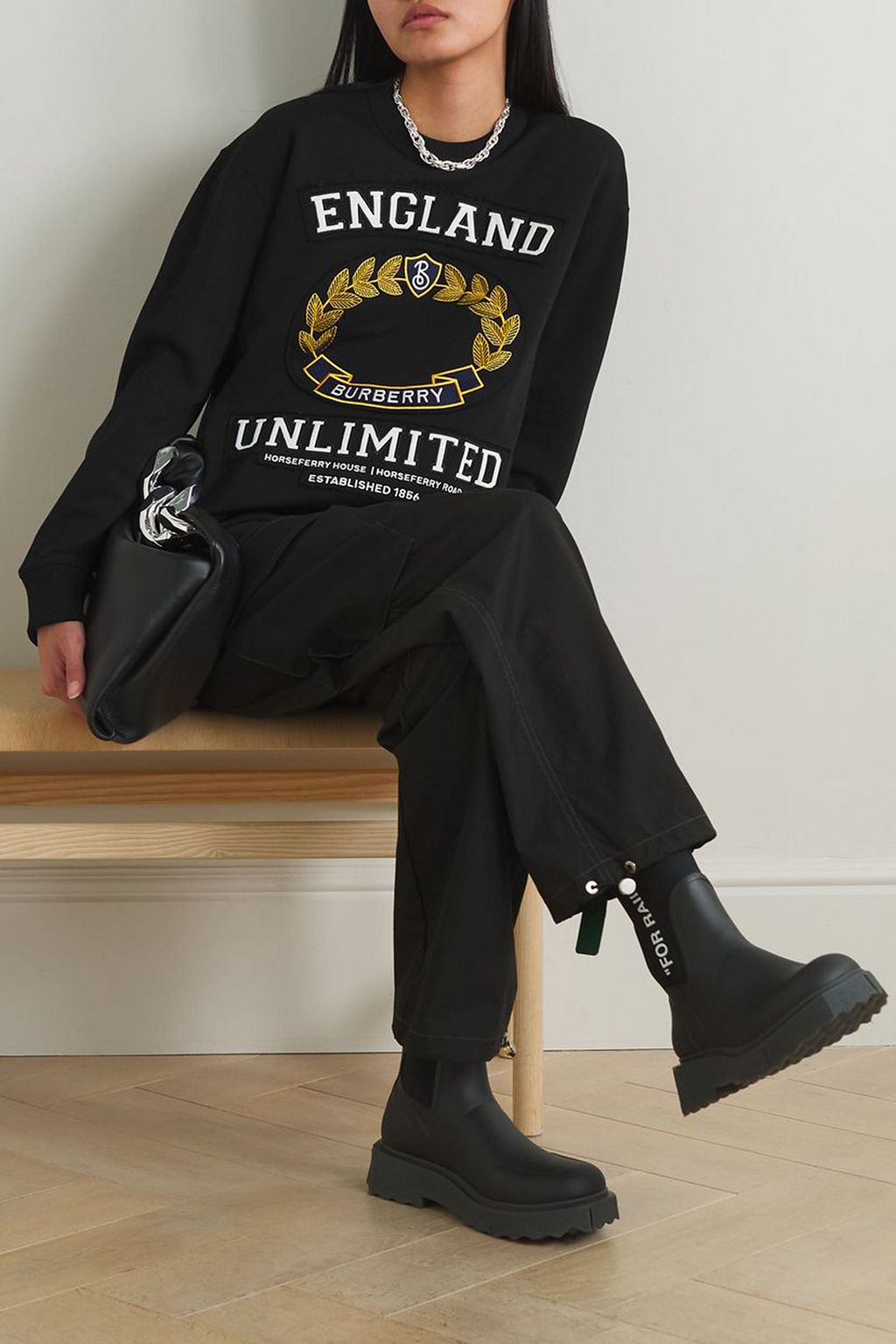 BURBERRY Appliquéd cotton-jersey sweatshirt