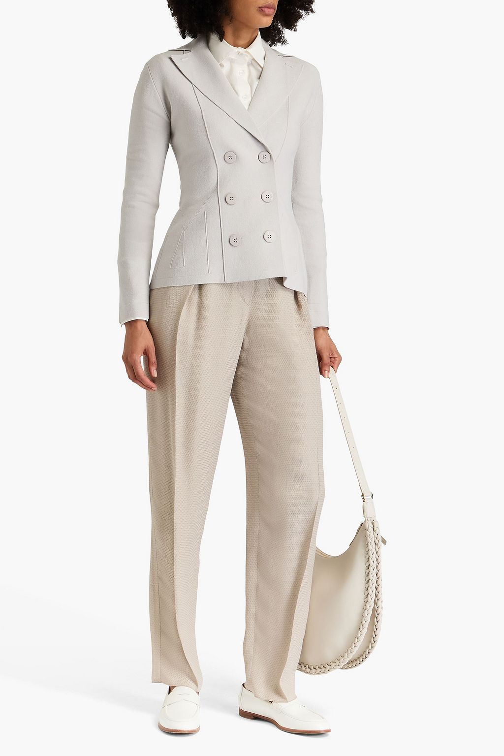 EMPORIO ARMANI ニット ダブルブレストブレザー