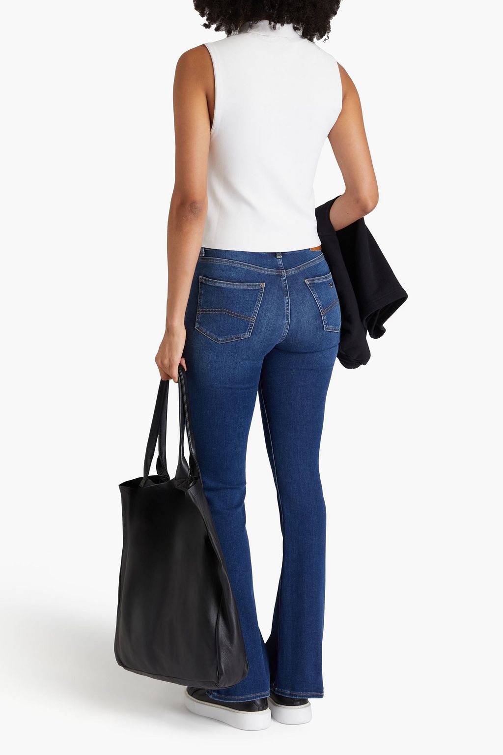 EMPORIO ARMANI Faded high-rise flared jeans