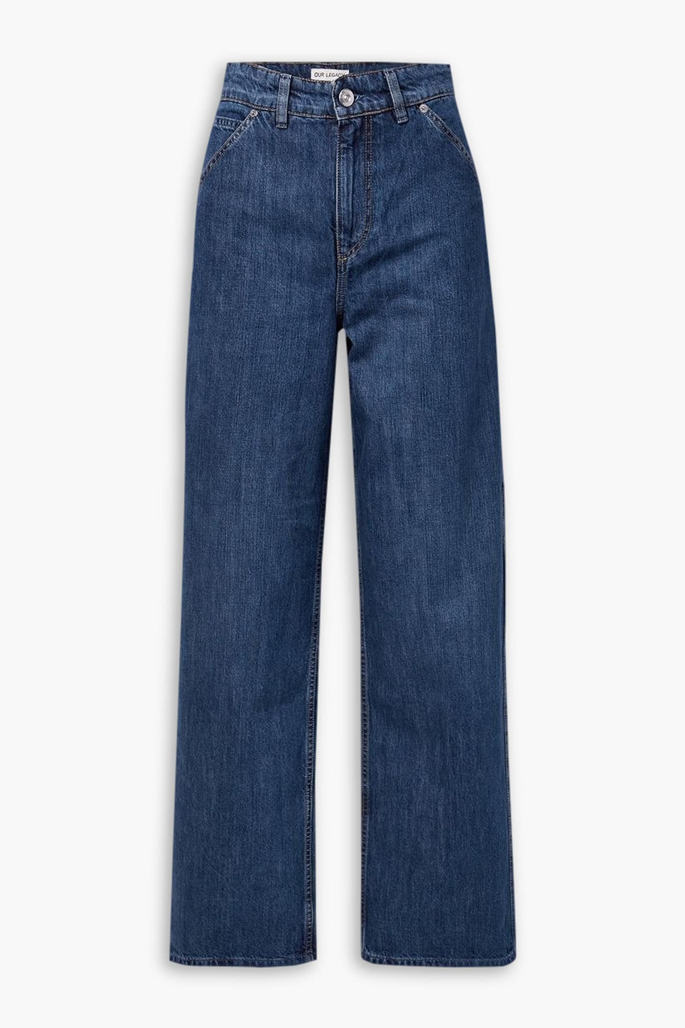 Our Legacy Trade Mid-rise Wide-leg Jeans In Dark Denim