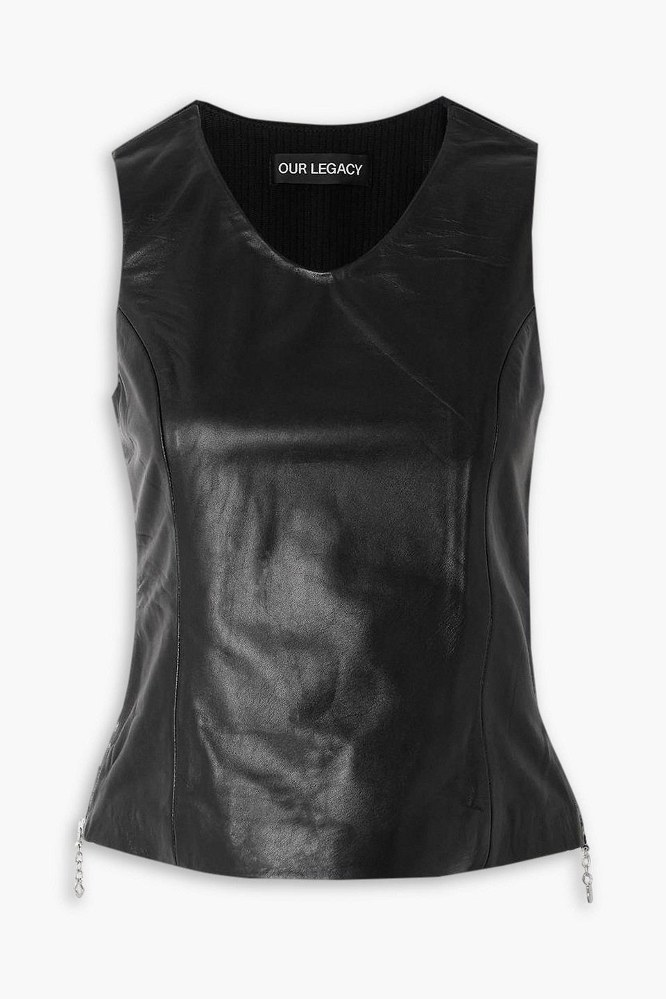 Our Legacy V-neck Biker Vest In Black