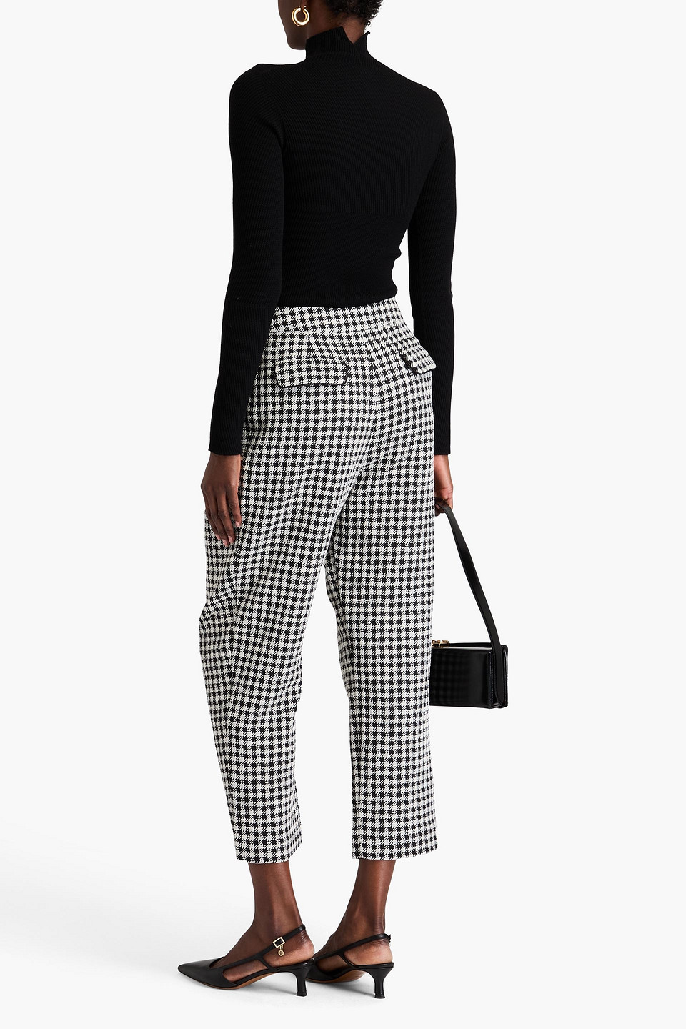  Giorgio Armani - Rollkragenpullover Aus Einer Woll-kaschmirmischung In Waffelstrick - Schwarz - It 44 