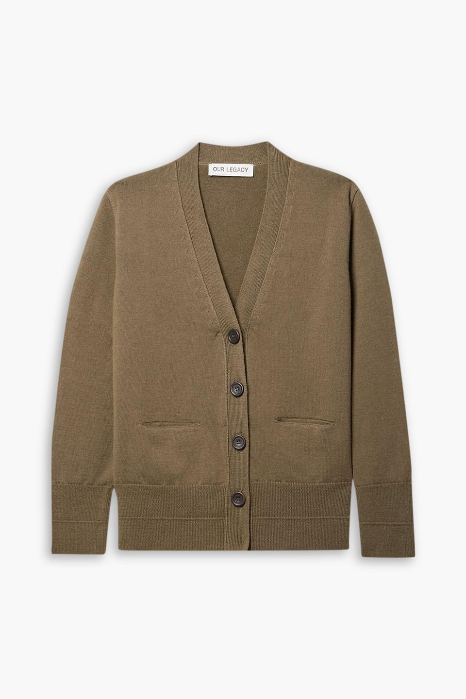 Our Legacy Merino Wool Cardigan In Brown