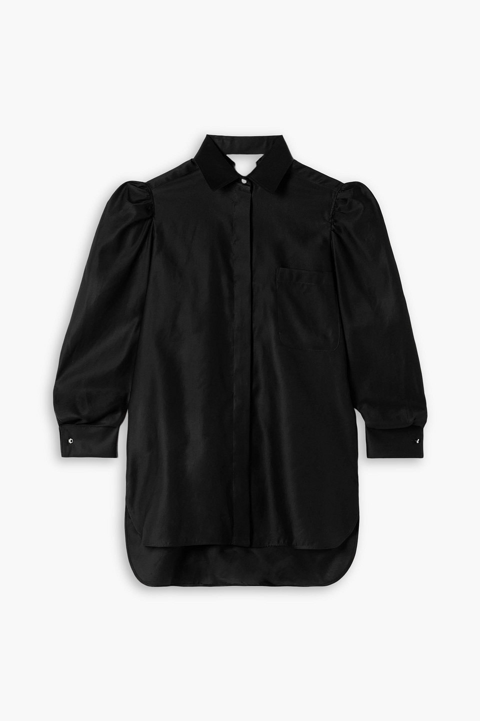 max mara - faraday gathered cotton shirt - black - it 42