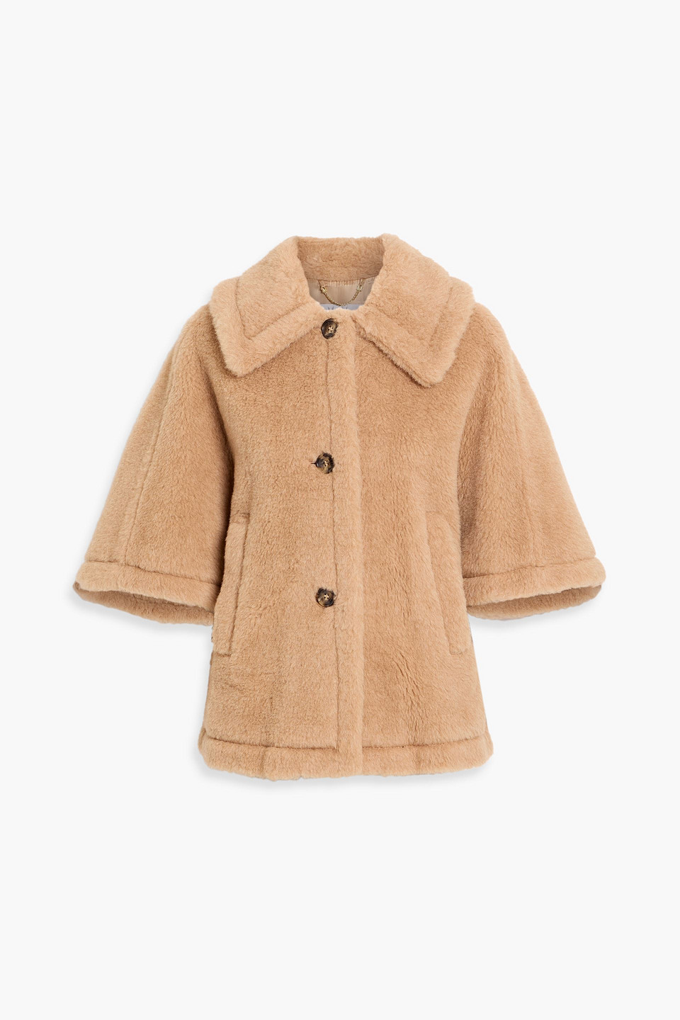 Max Mara Tenebre Alpaca, Cashmere And Silk-blend Cape In Brown