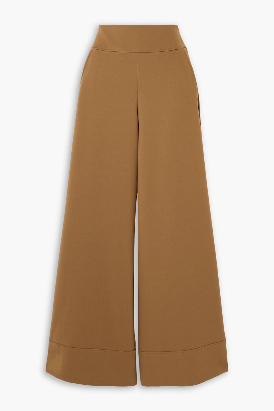 max mara - fagiani stretch-twill wide-leg pants - brown - xs
