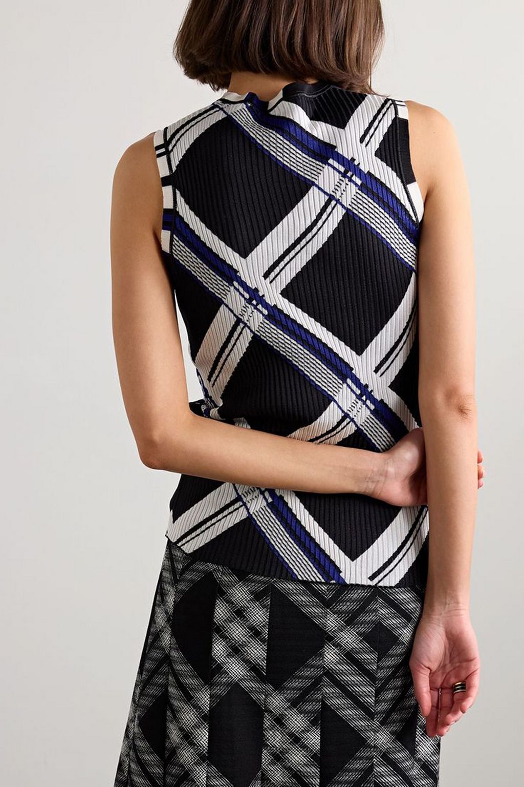 BURBERRY Checked ribbed silk tank