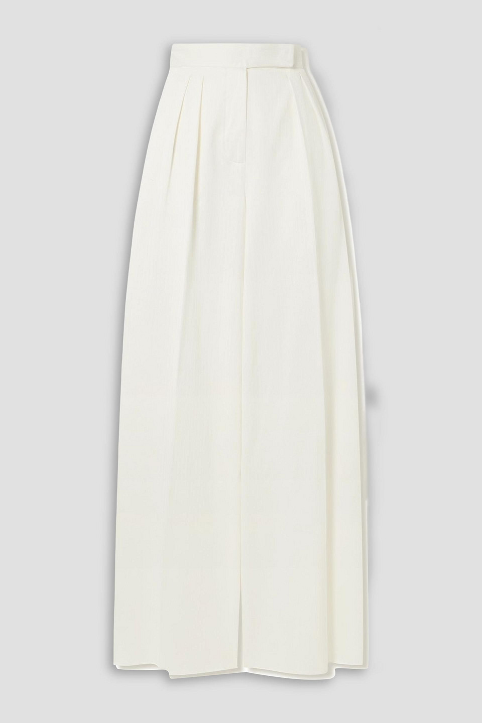 max mara - chenzia pleated cotton wide-leg pants - white - it 48