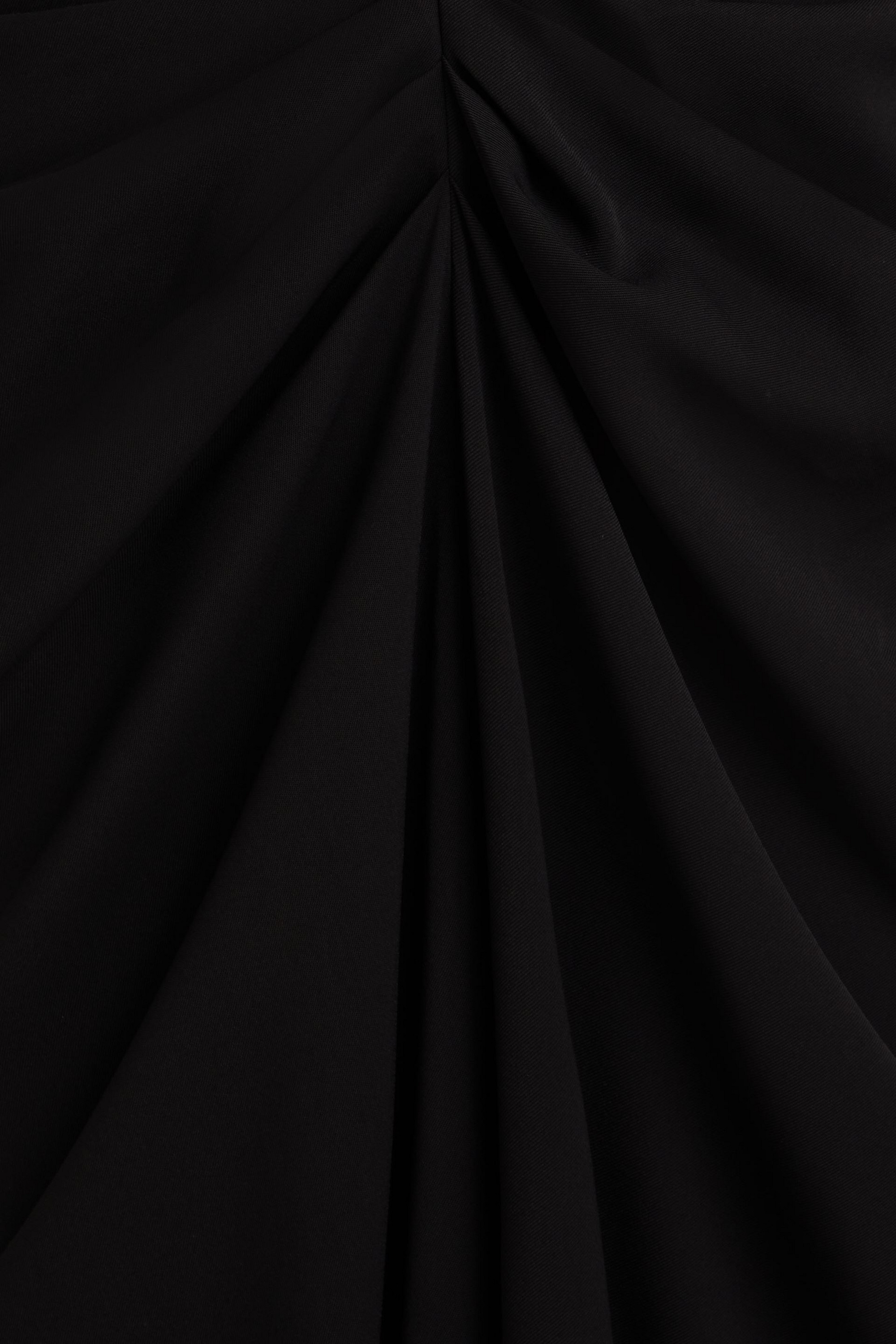 RHEA COSTA Strapless draped faille gown