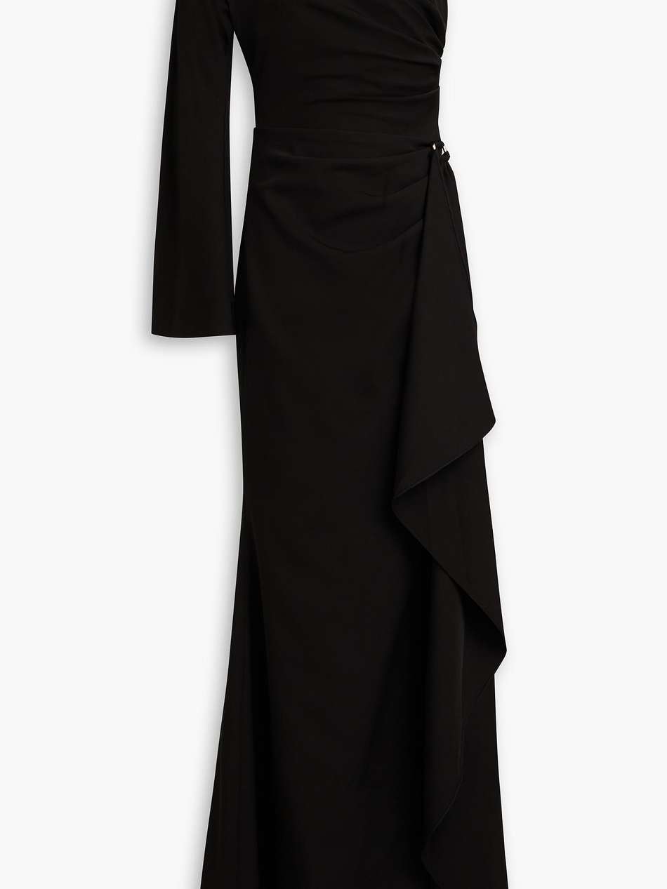 one-sleeve draped stretch-jersey gown