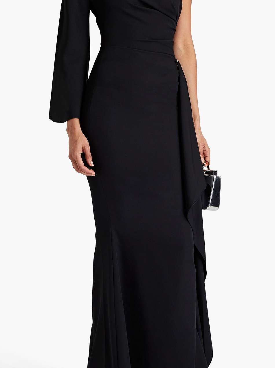 one-sleeve draped stretch-jersey gown