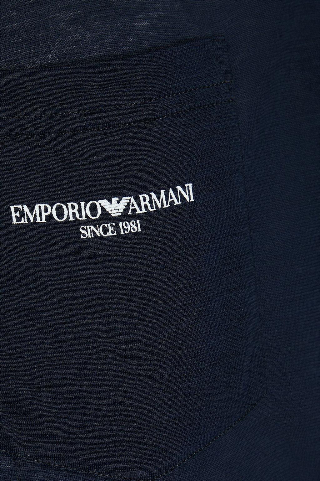 EMPORIO ARMANI Logo-print Lyocell-blend jersey polo shirt