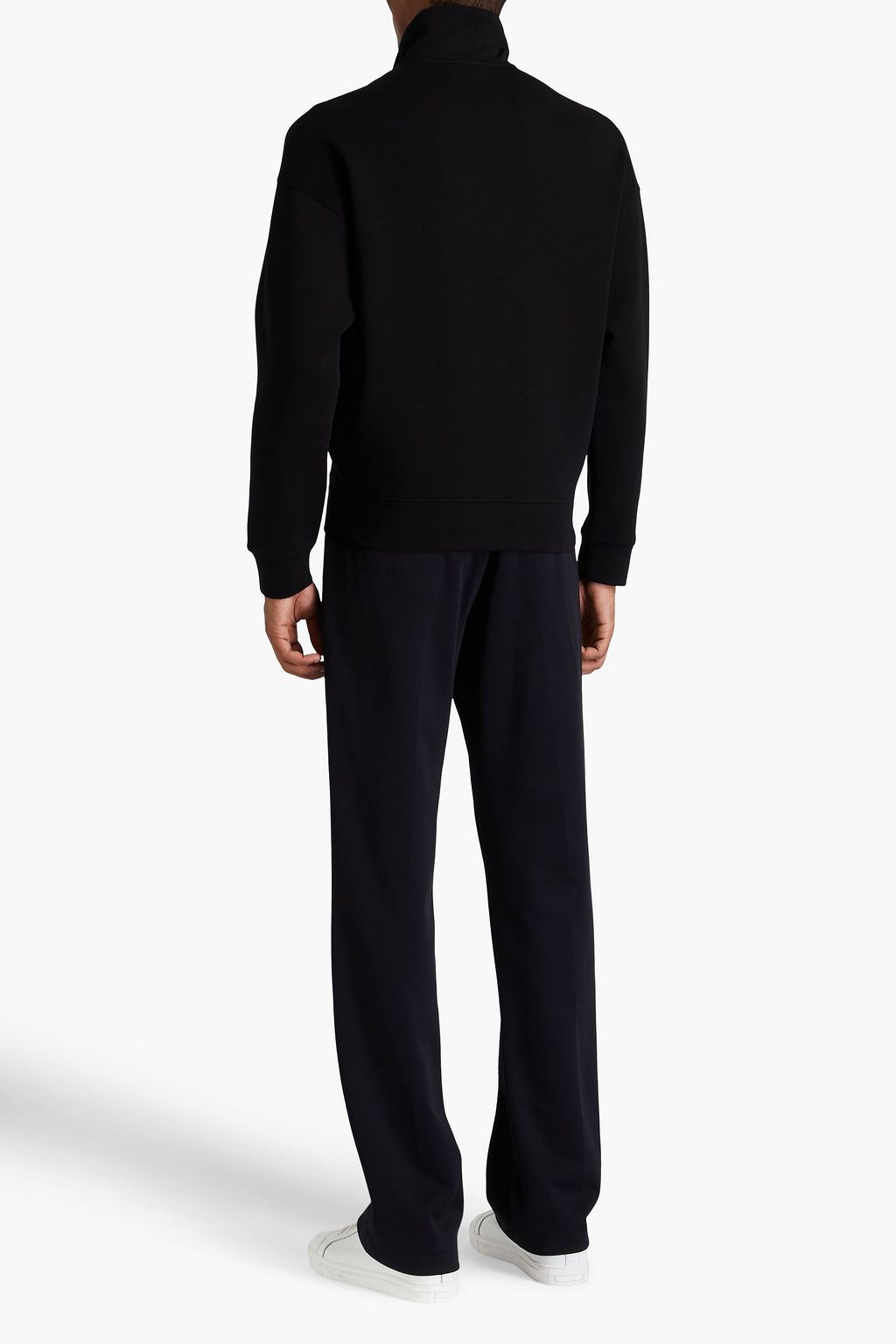 EMPORIO ARMANI 자수 장식 저지 트랙 재킷