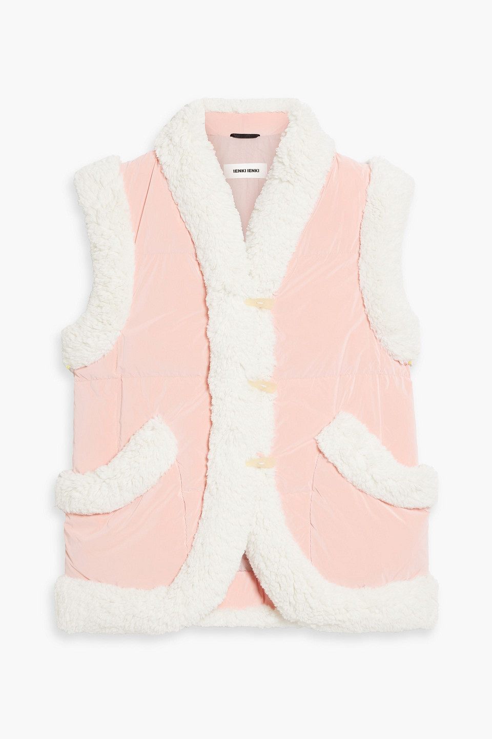 Ienki Ienki Keptar Faux Shearling-trimmed Shell Vest In Peach