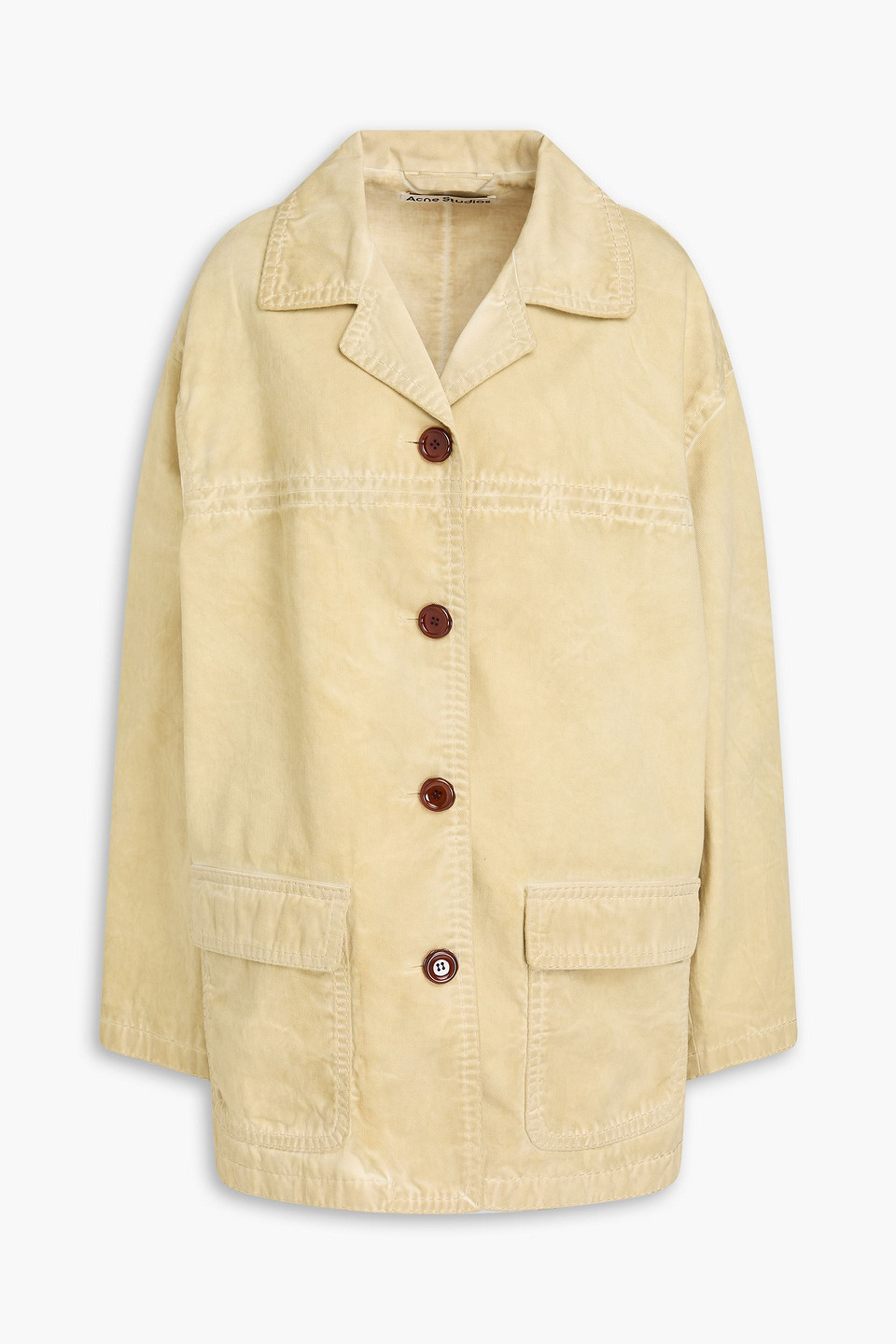 Acne Studios Faded Cotton-twill Jacket In Beige