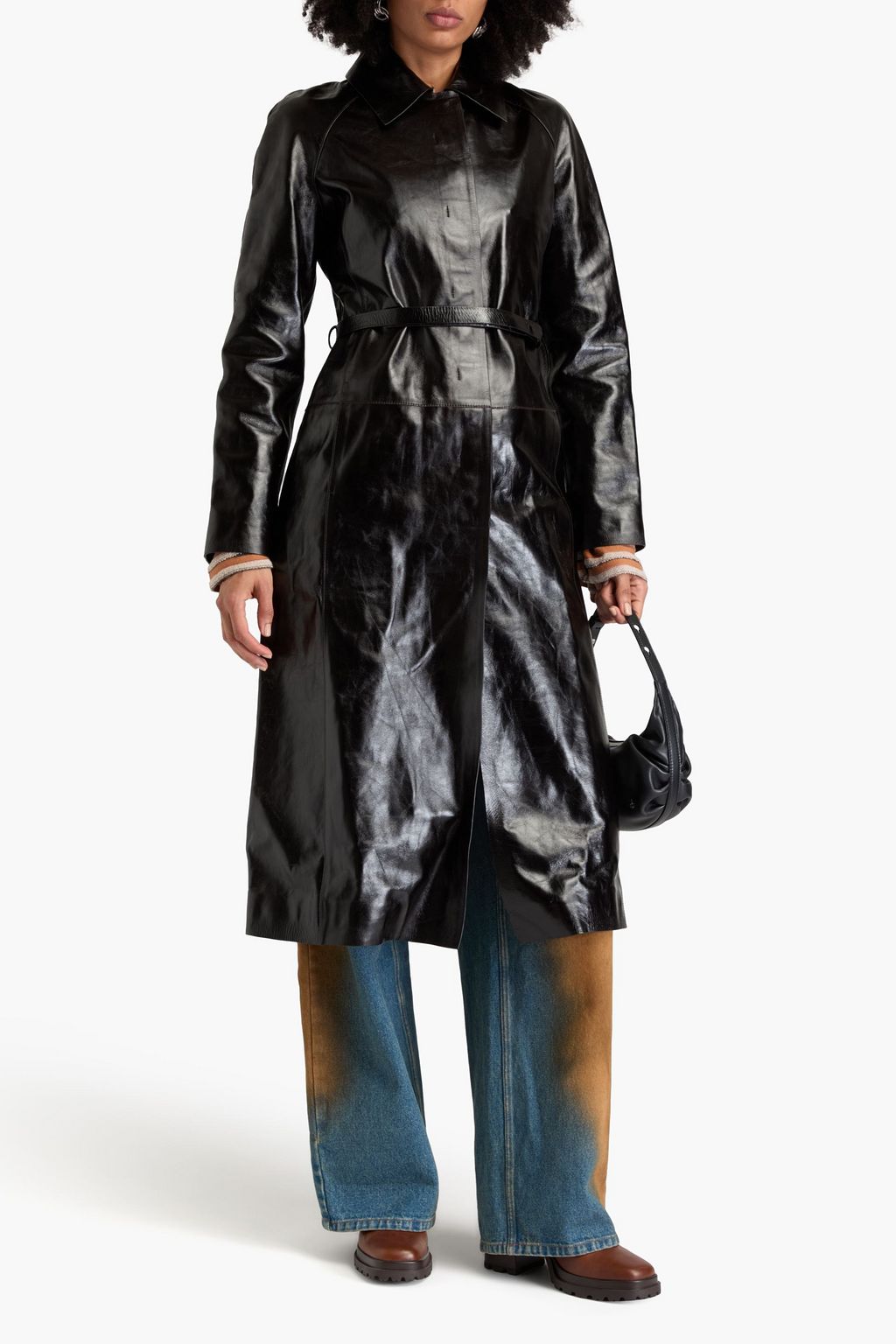 ACNE STUDIOS Belted leather trench coat