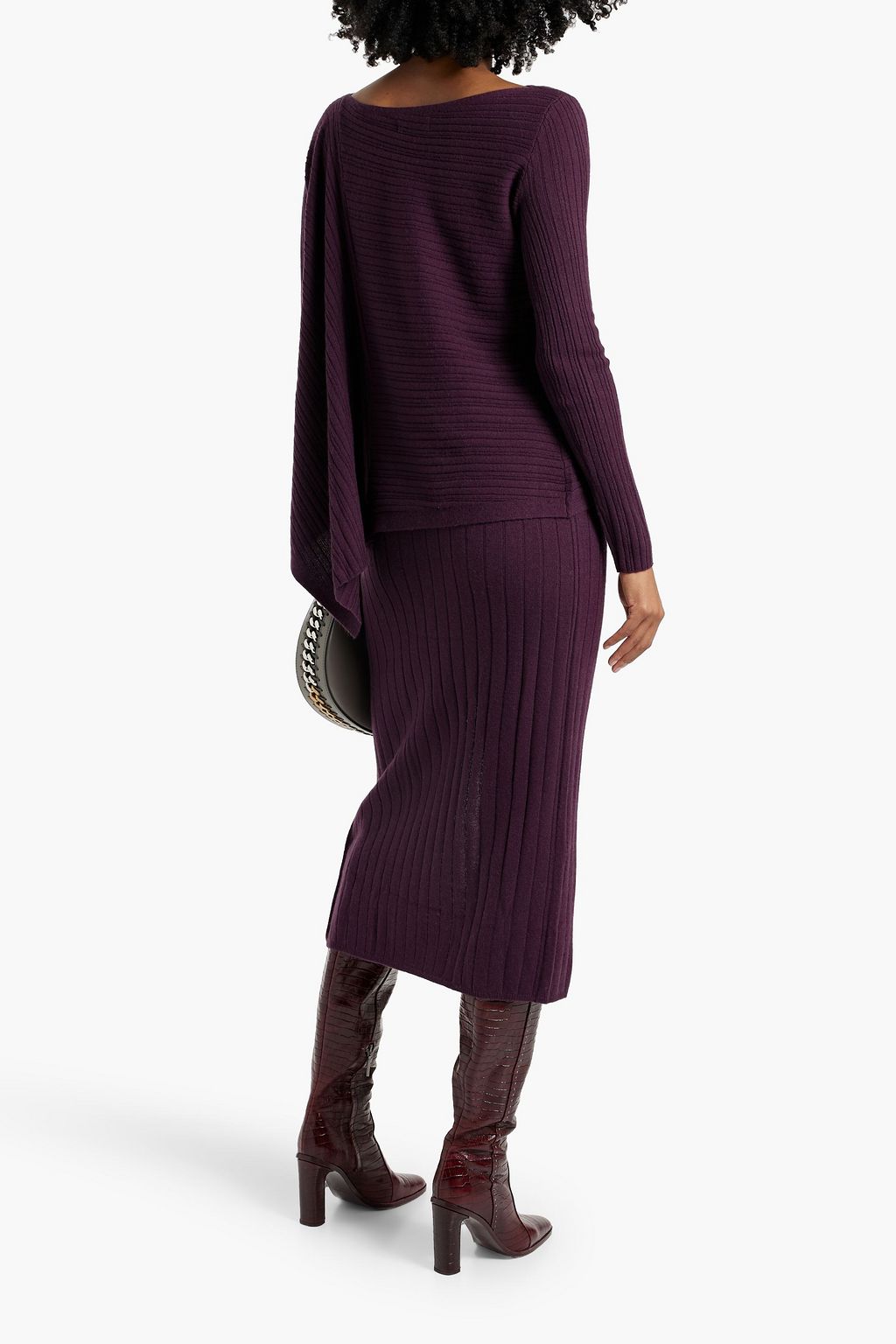 NAADAM Ribbed wool and cashmere-blend midi skirt