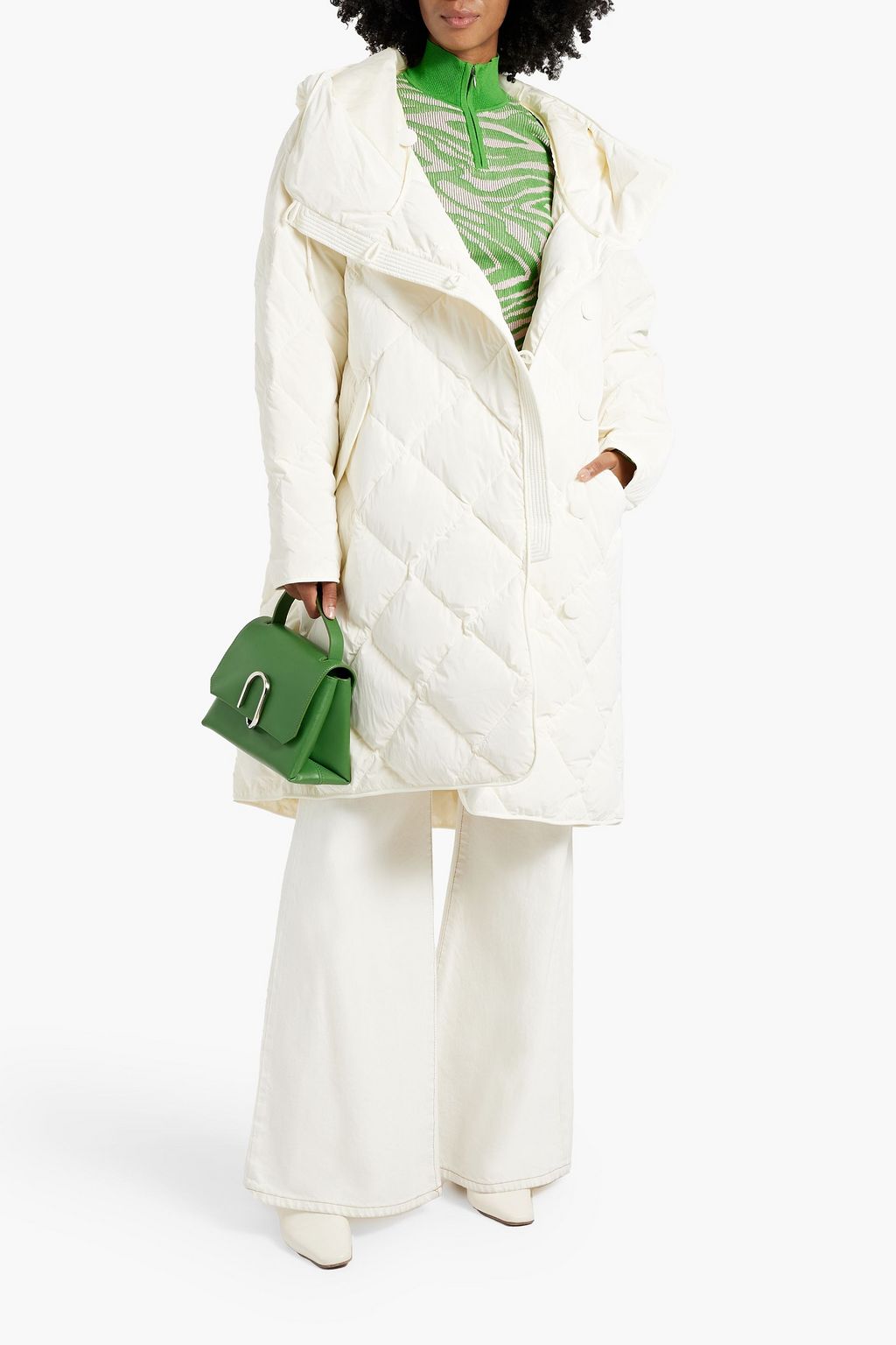 IENKI IENKI Quilted shell hooded coat