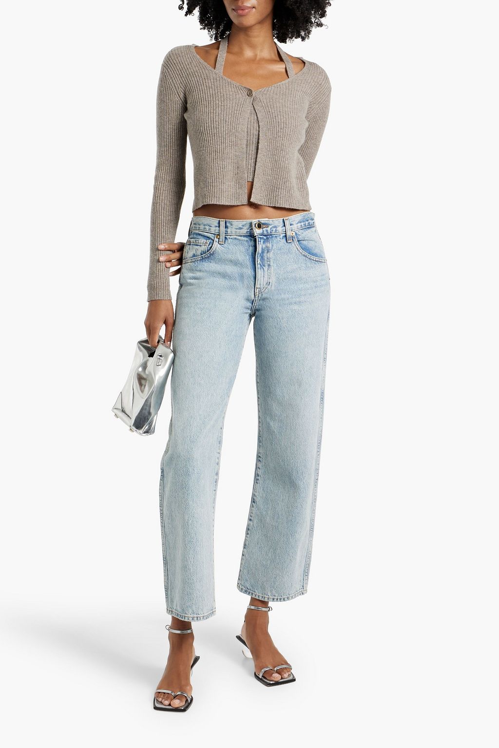 NAADAM Layered wool and cashmere-blend cardigan