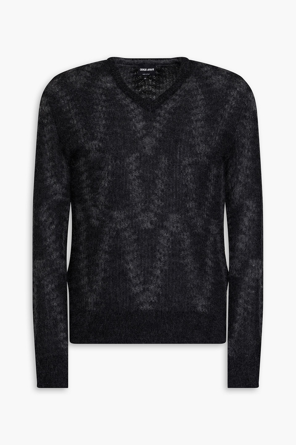 Giorgio Armani Jacquard-knit Mohair-blend Jumper In Black