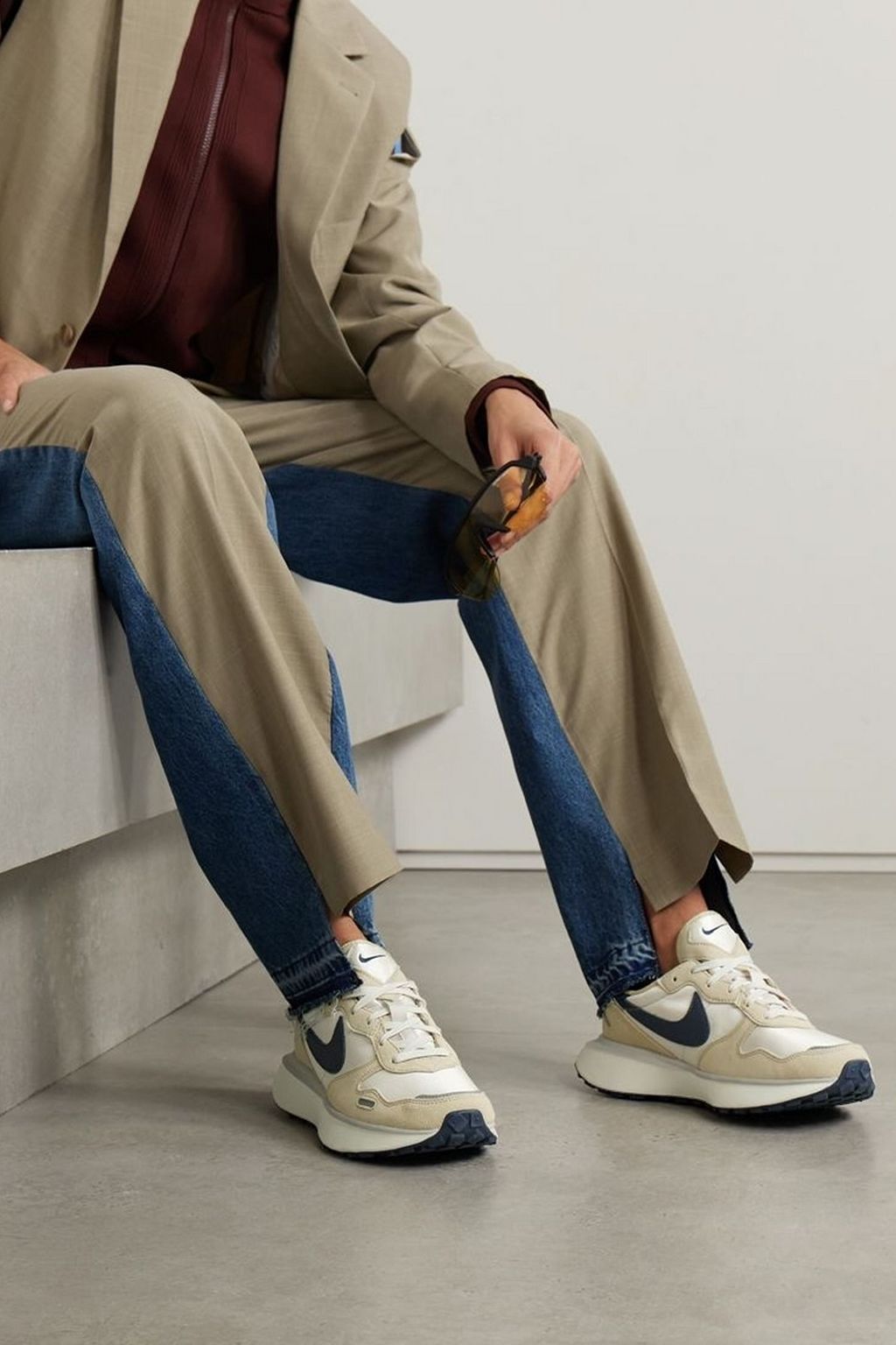 NIKE Phoenix Waffle suede and leather-trimmed canvas sneakers
