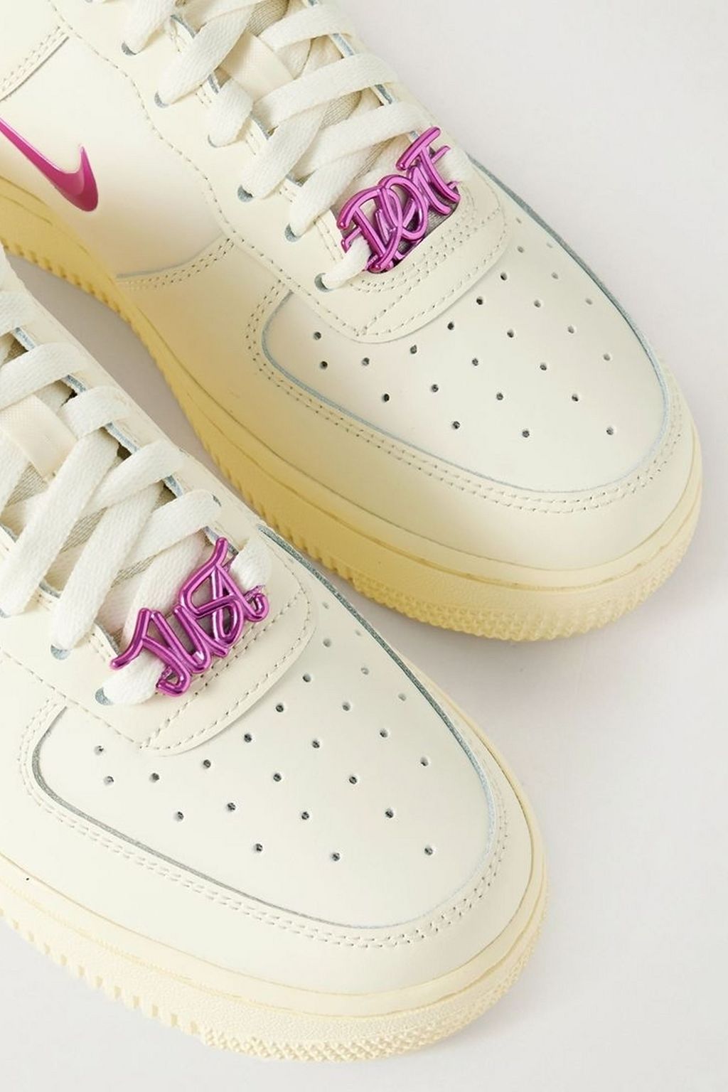 NIKE Air Force 1 '07 metallic rubber-trimmed leather sneakers