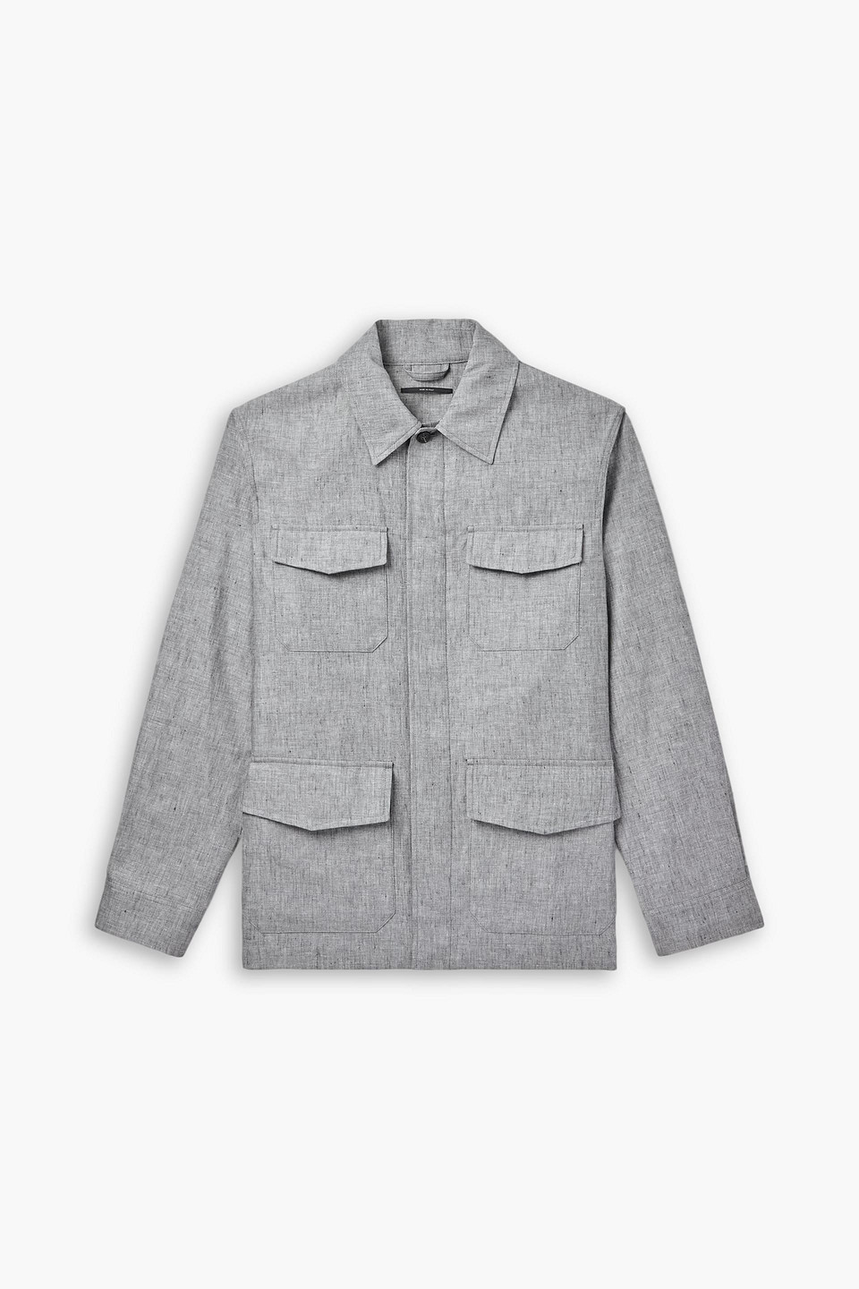 dunhill - linen field jacket - gray - l