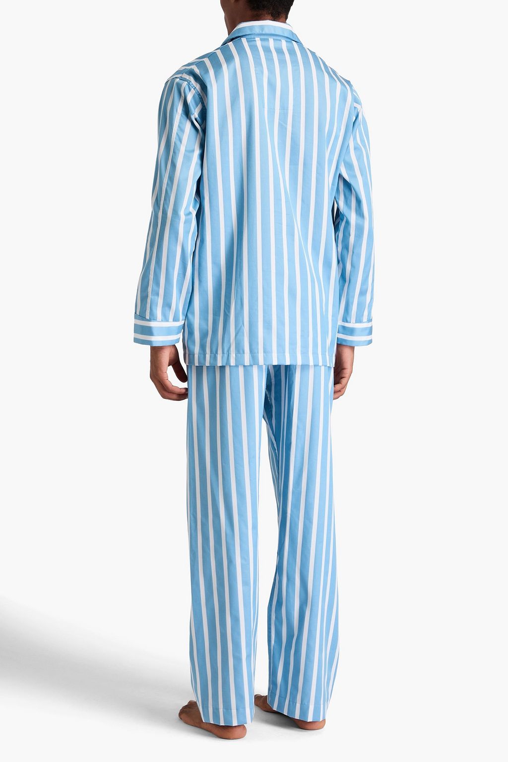 DEREK ROSE Striped cotton pajama set