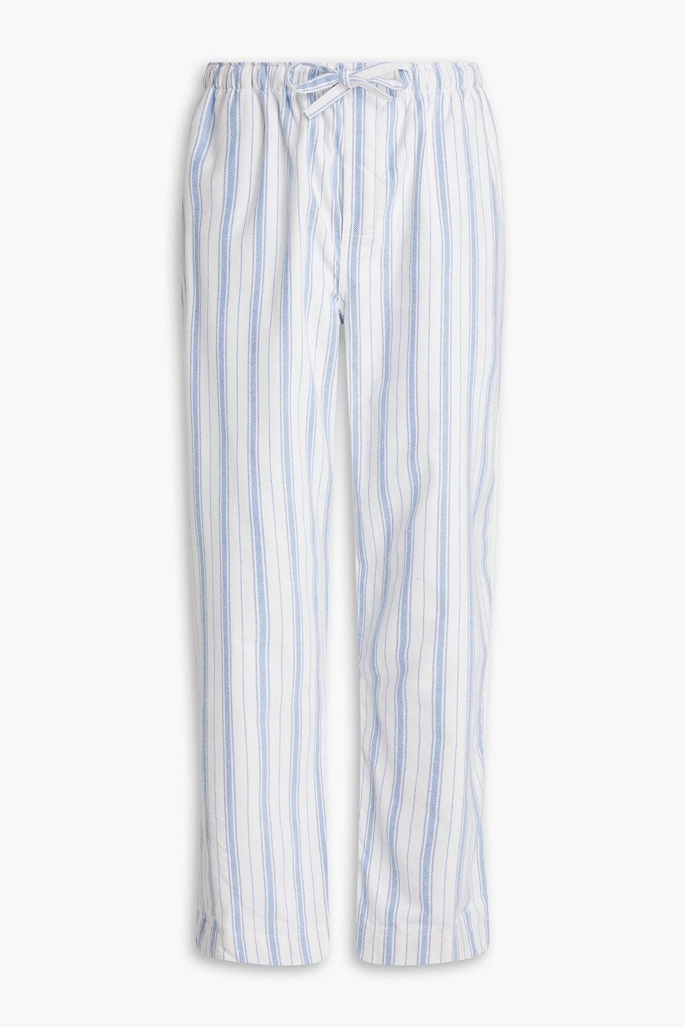 Striped cotton-flannel pajama pants