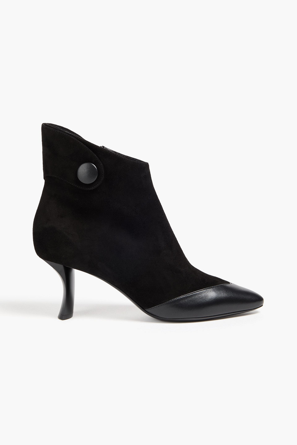 Giorgio Armani Suede And Leather Ankle Boots In Black